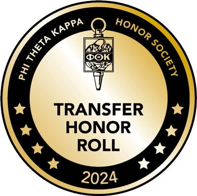 Phi Theta Kappa Honor Society Transfer Honor Roll 2021 badge