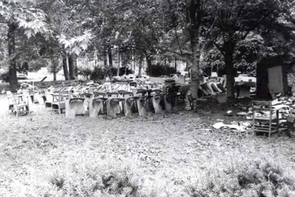 Chase Hall after Hurricane Agnes