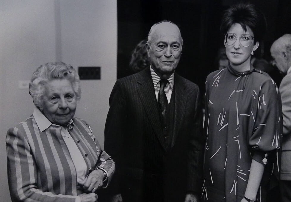 Mrs. Max Rosenn, Max Rosenn, and gallery director Judith O’Toole, ca. 1980s