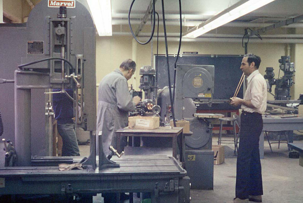 Stark Hall machine shop before Hurricane Agnes