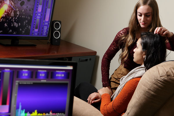 Students perform research at the NeuroTraining and Research Center.