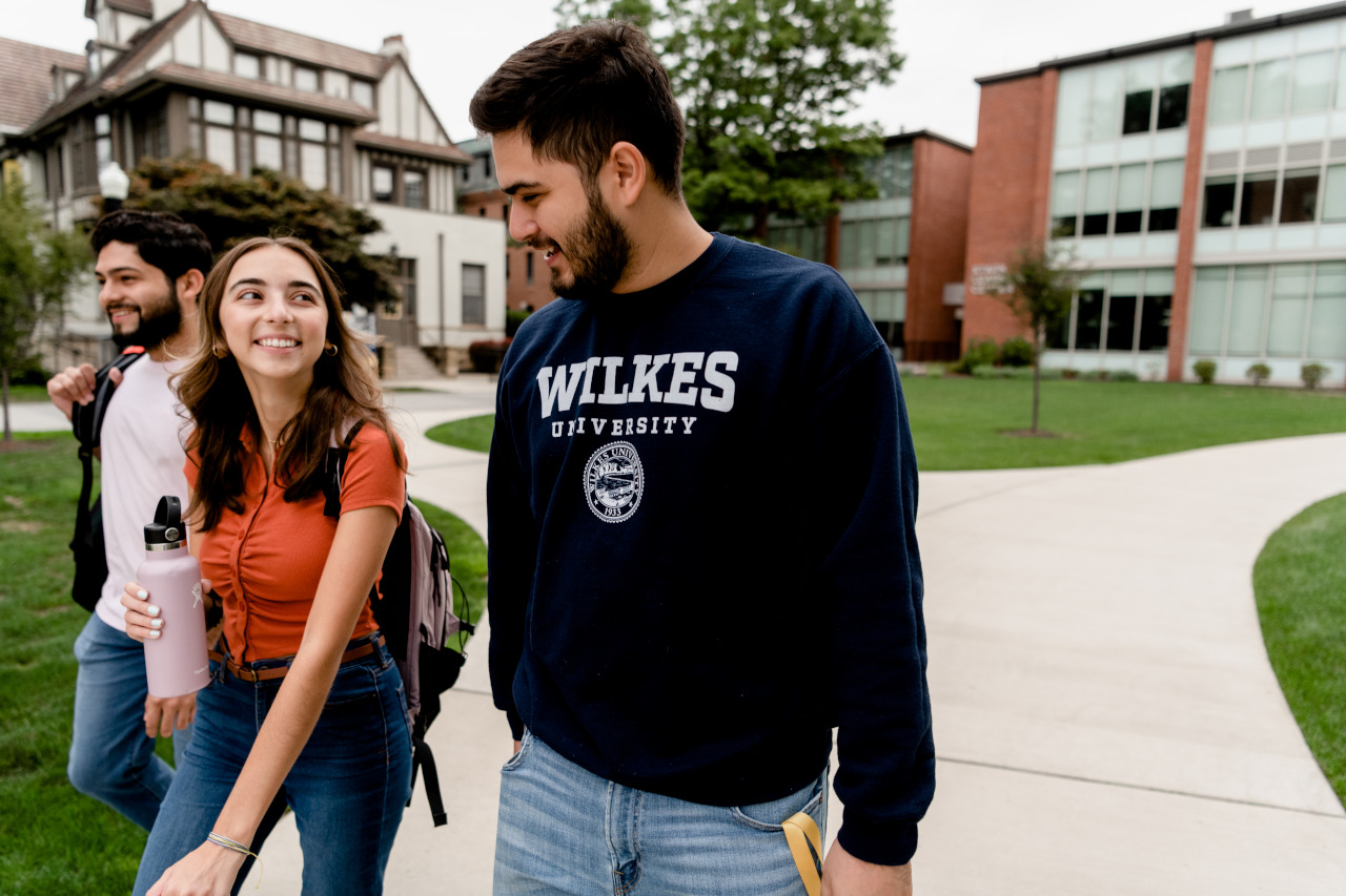 Students walk on campus