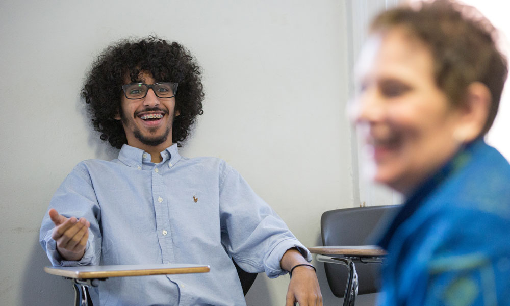 Student in classroom