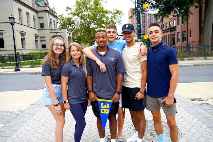 Diverse students on campus