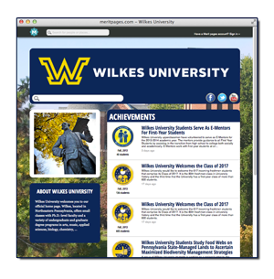 screenshot of wilkes.meritpages