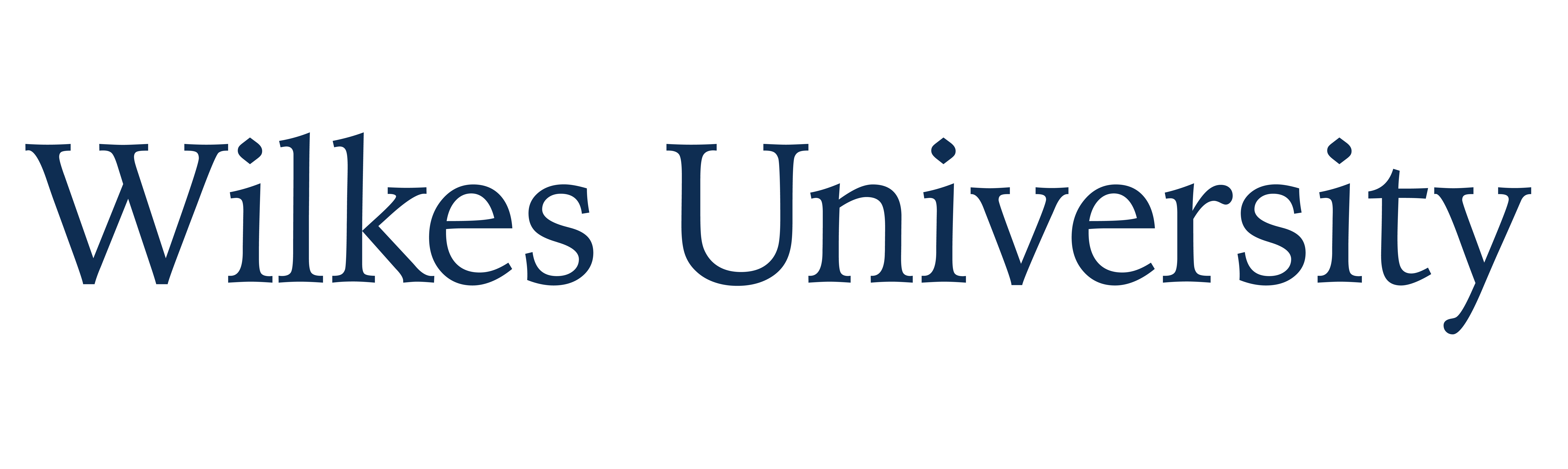 Wilkes University logo - horizontal with blue text