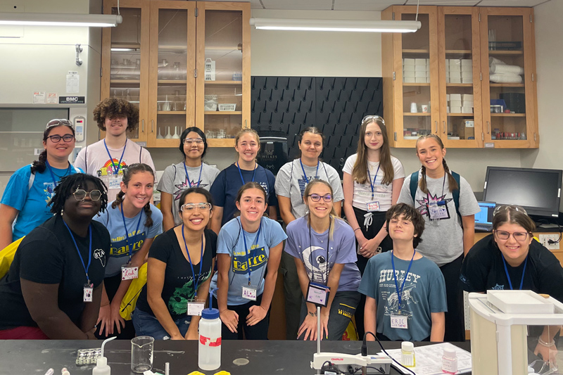 Group photo of WEBS campers during a camp activity.